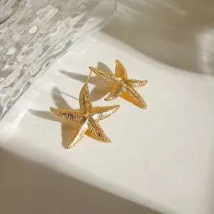 Gold Starfish Statement Earrings – 18K Gold-Plated Stainless Steel
