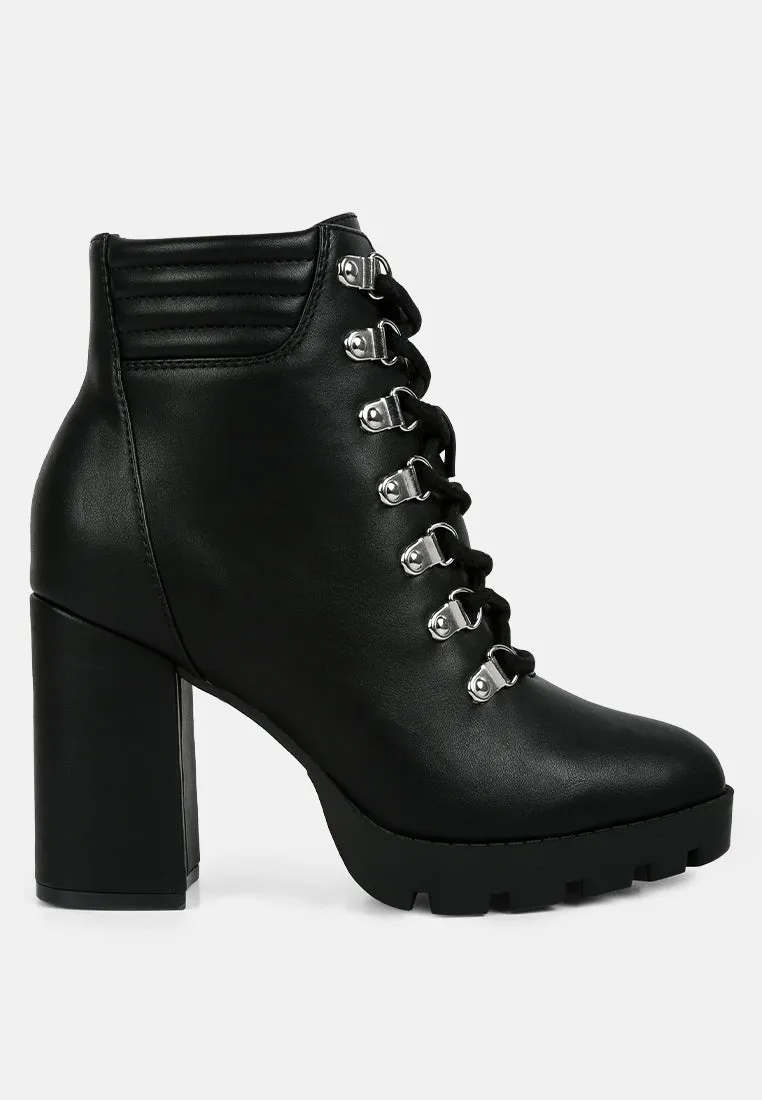 Hamiltons Lace Up Block Heel Boots by London Rag