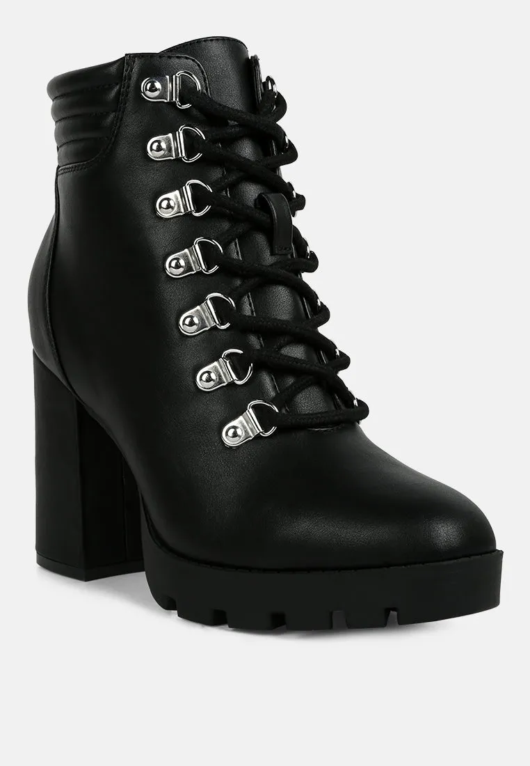 Hamiltons Lace Up Block Heel Boots by London Rag