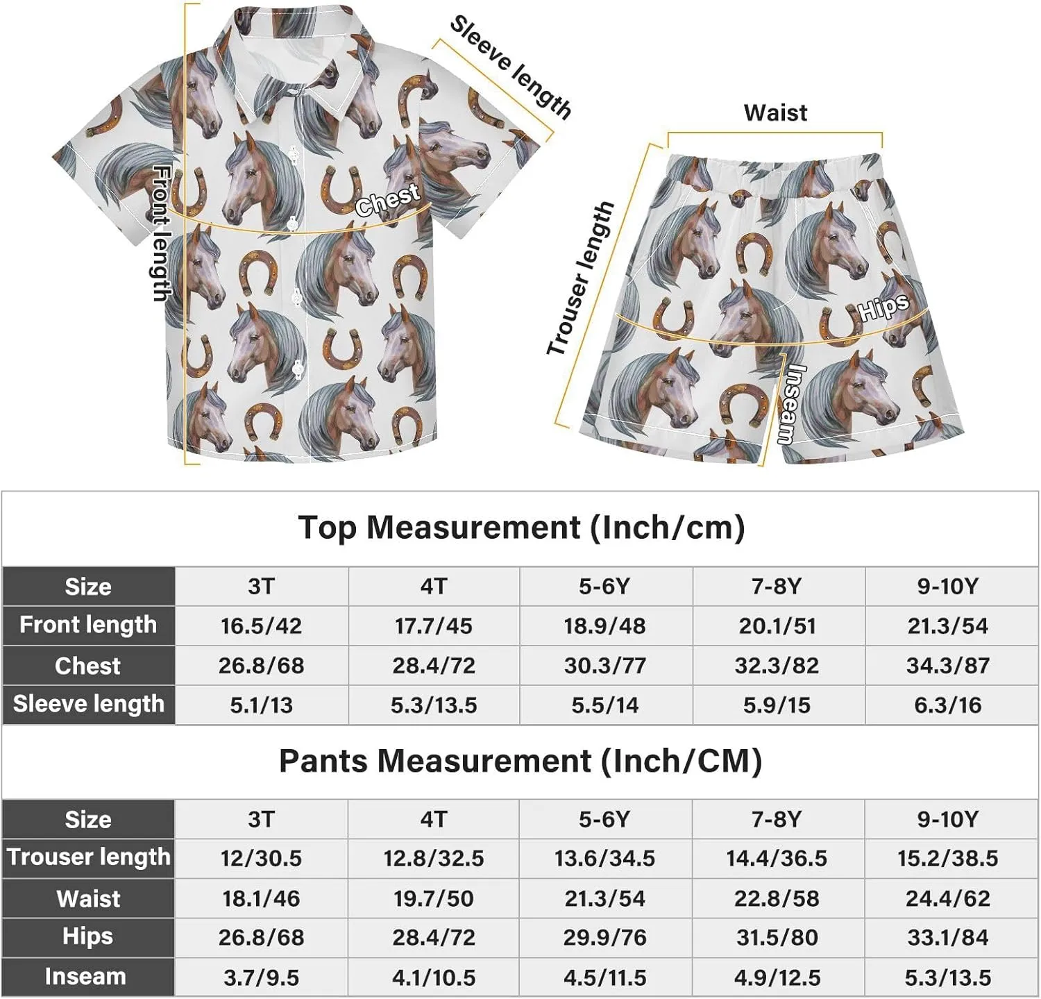 Hawaiian T-Shirt & Shorts,Cute Pear Green Boys Button-Down Short Sets, Kids Outfits for 9-10 Years