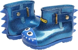 Infant Baby Cute Dinosaur Glitter Rain Boots Easy On Unisex Child Booties Boys Girls Washable Casual Boy Dress Shoes