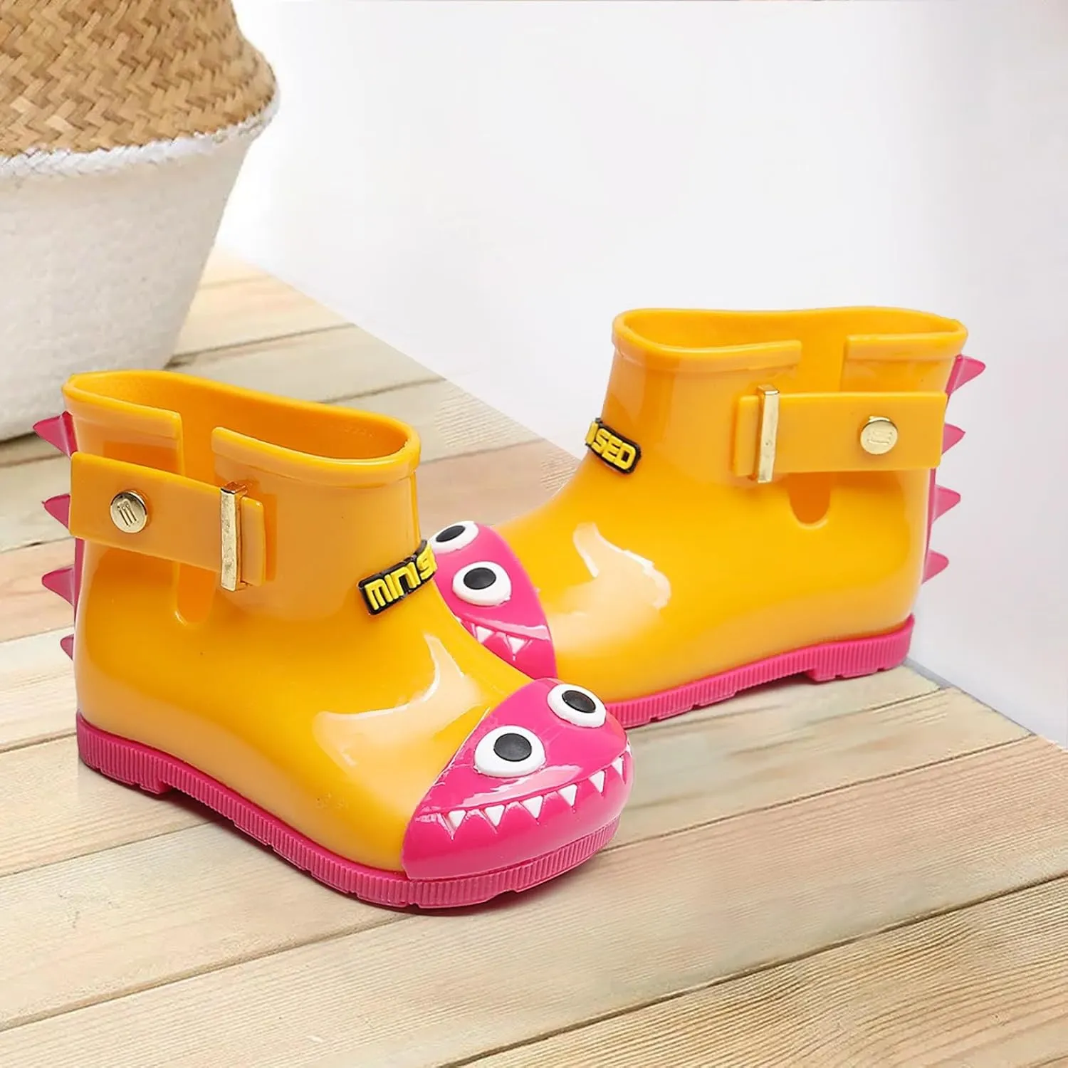 Infant Baby Cute Dinosaur Glitter Rain Boots Easy On Unisex Child Booties Boys Girls Washable Casual Boy Dress Shoes