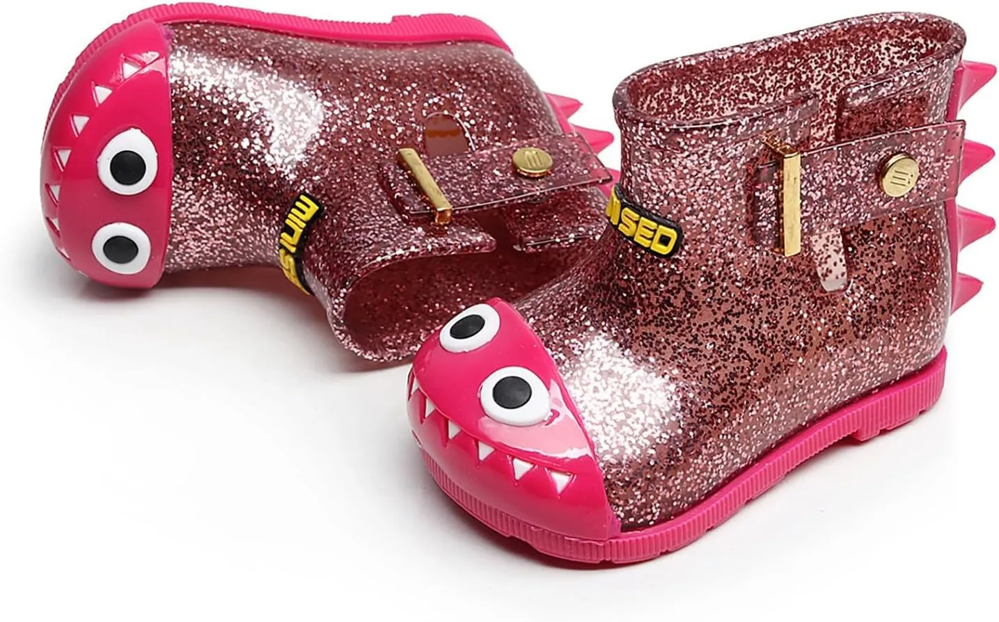 Infant Baby Cute Dinosaur Glitter Rain Boots Easy On Unisex Child Booties Boys Girls Washable Casual Boy Dress Shoes
