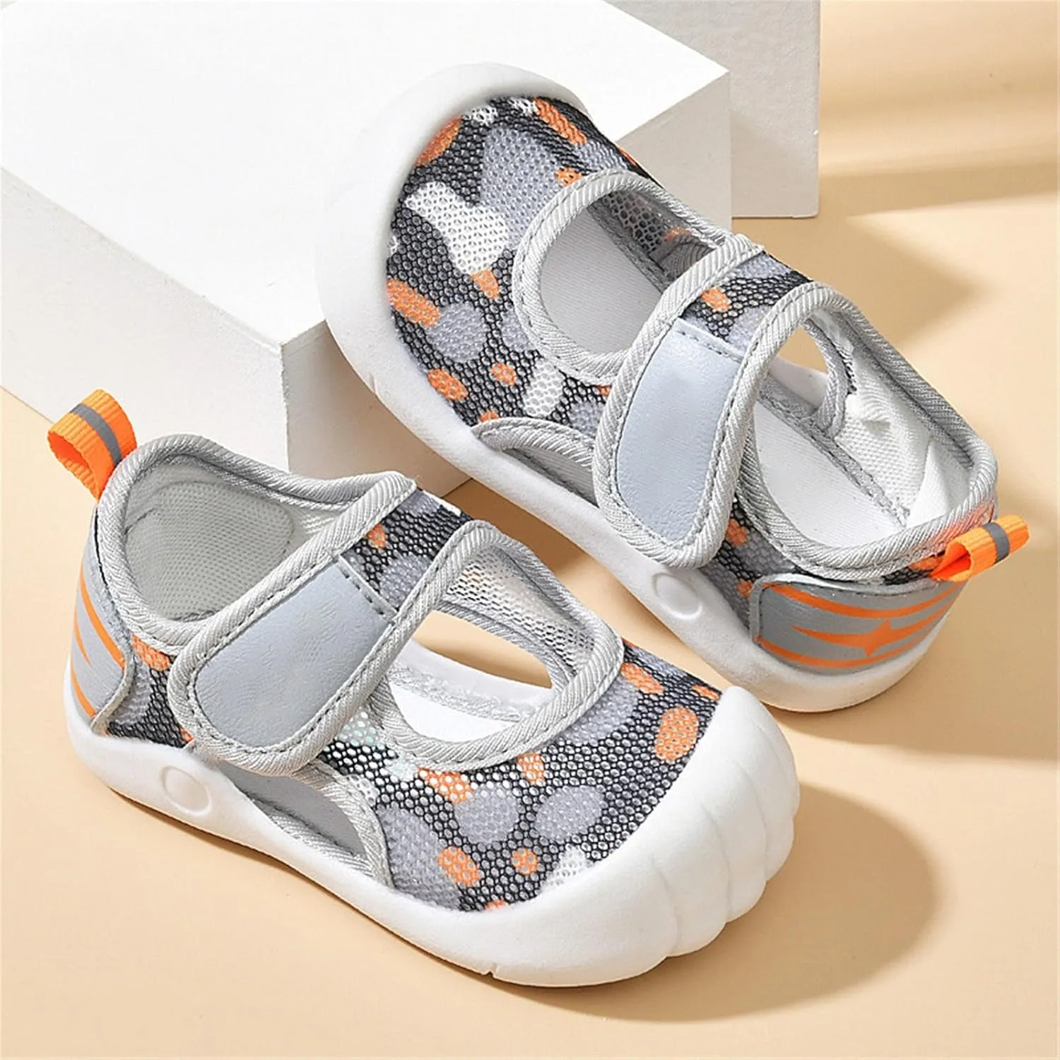Infant Boys and Girls Baby Newborn Summer Sneakers Cute Dog Print Breathable Net Design Walking Flat Bottom Baby