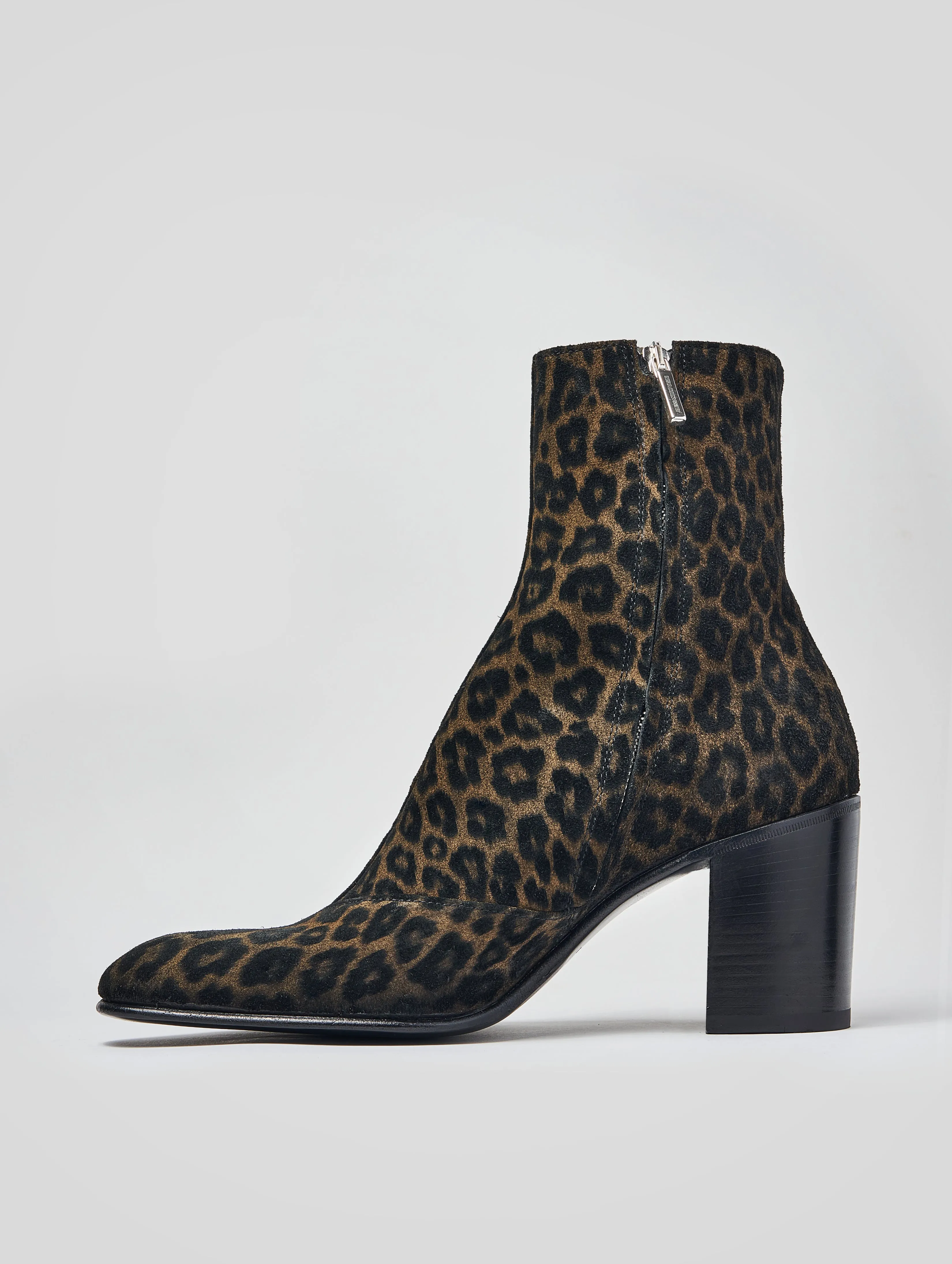JANIS 80MM ANKLE BOOT IN LEOPARD SUEDE - Woman