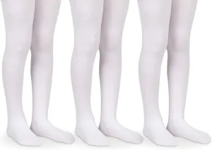 Jefferies Socks Girls School Uniform Adjustable Waist Cotton Dress Tights 3 Pair Pack