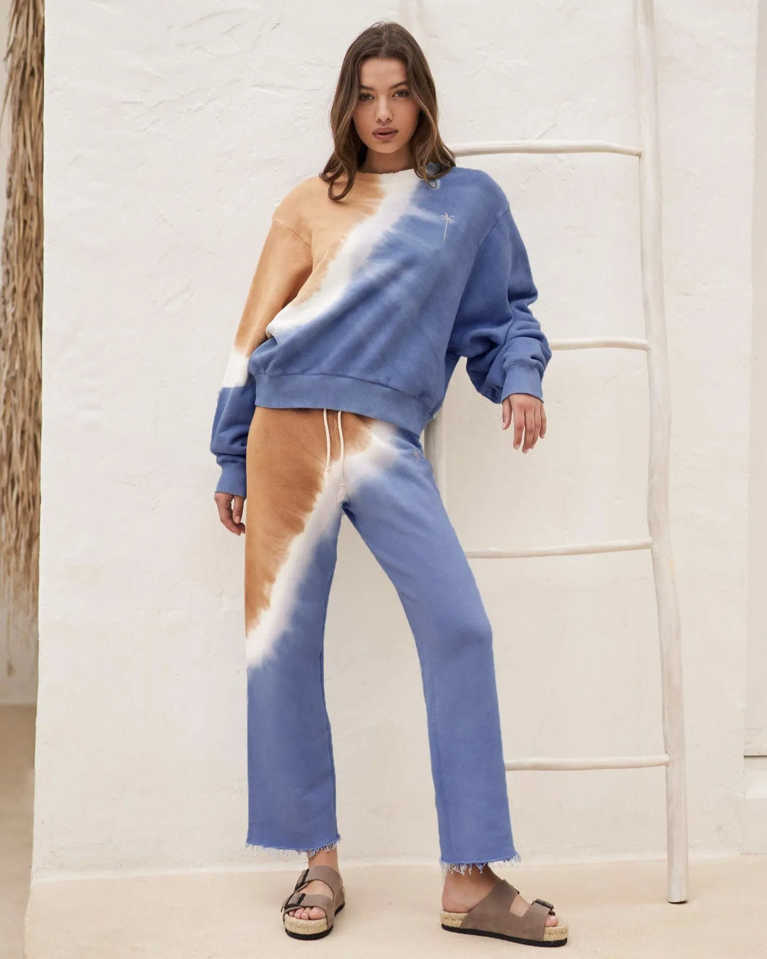 Jersey L. A. Sweatshirt - A18SW - Embroidered Palm Tie & Dye