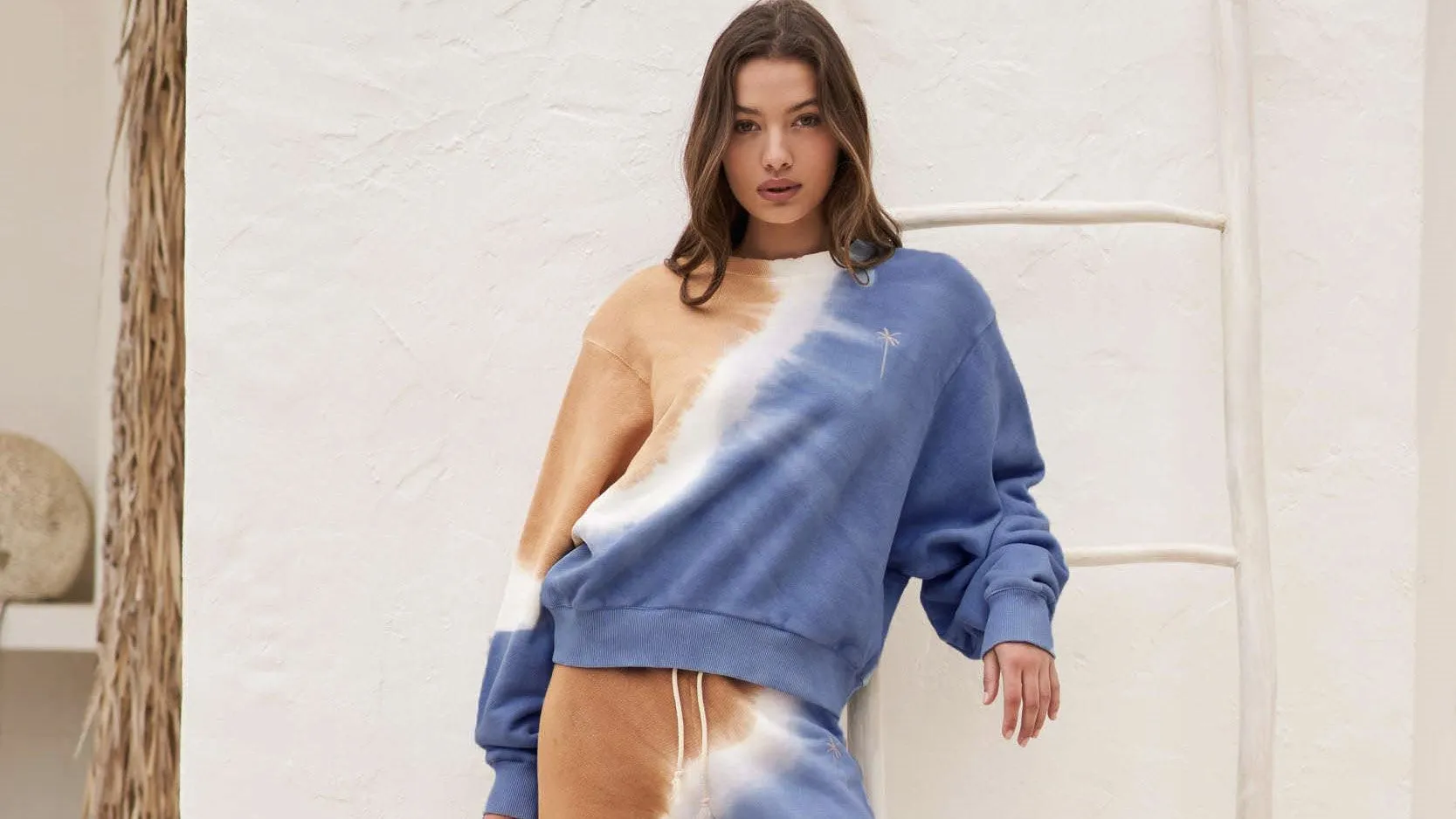 Jersey L. A. Sweatshirt - A18SW - Embroidered Palm Tie & Dye