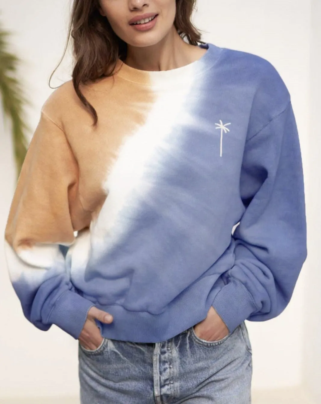 Jersey L. A. Sweatshirt - A18SW - Embroidered Palm Tie & Dye
