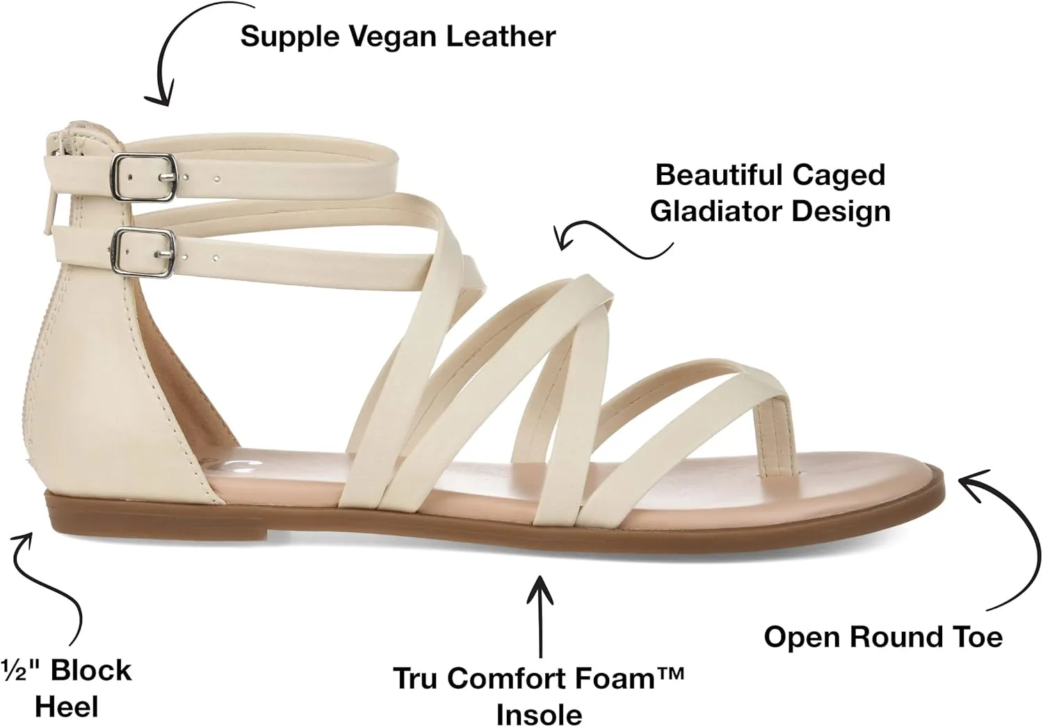 Journee Womens Zailie Tru Comfort Foam Flat Sandals