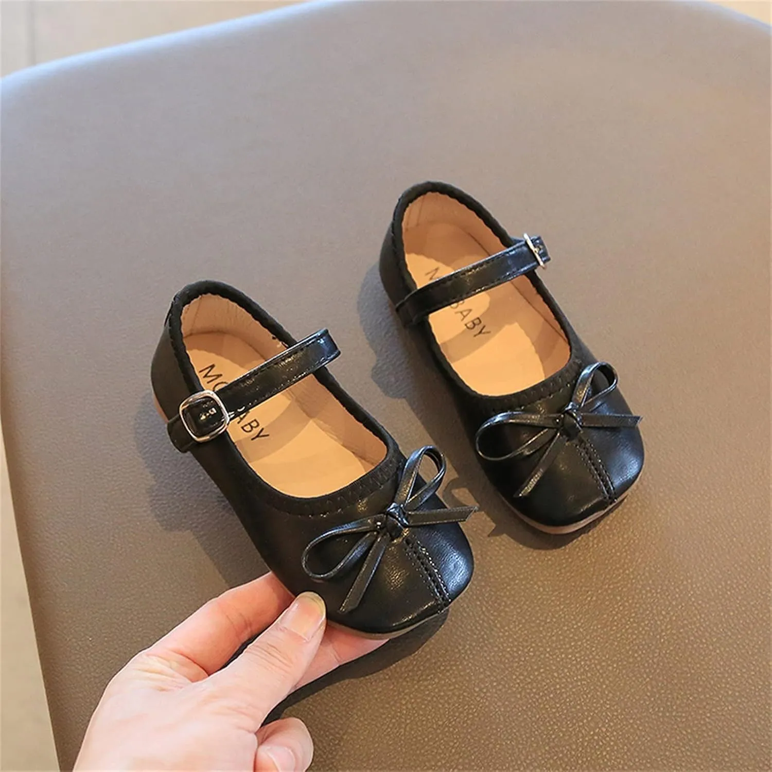 Little Girls Dress Shoes Bow Slip On Mary Jane Ballet Flats Flower Toddler Girl School Party Wedding Shoes