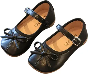 Little Girls Dress Shoes Bow Slip On Mary Jane Ballet Flats Flower Toddler Girl School Party Wedding Shoes