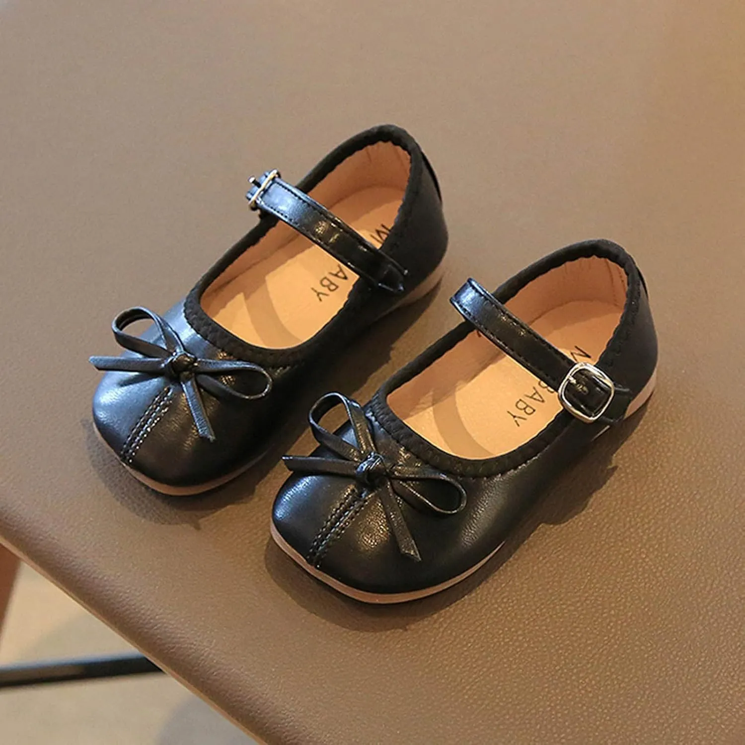 Little Girls Dress Shoes Bow Slip On Mary Jane Ballet Flats Flower Toddler Girl School Party Wedding Shoes