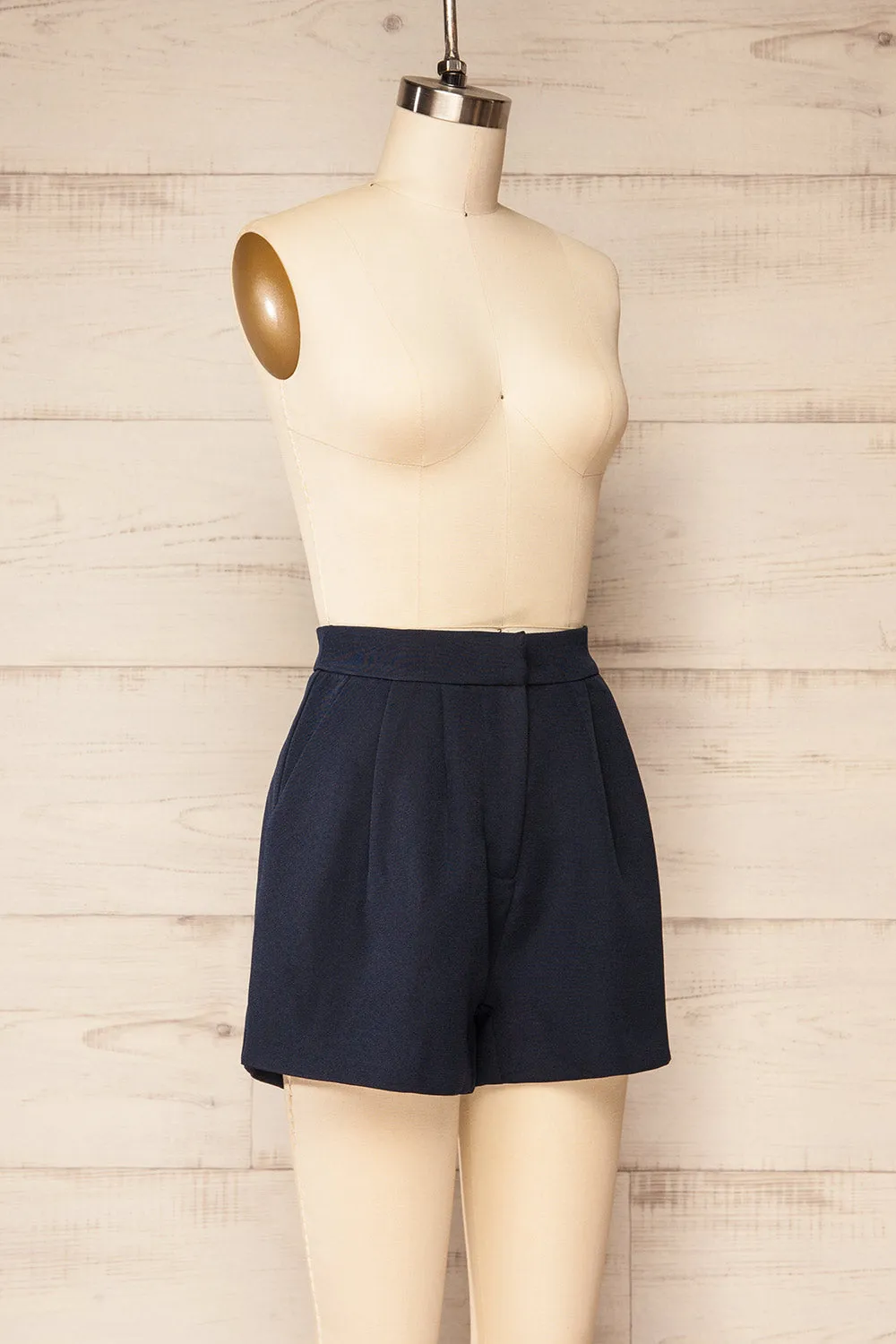 Lonsdale Navy | High-Waisted Shorts w/ Pockets