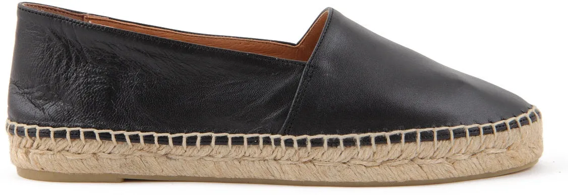 LUNA SOFT BLACK NAHKAESPADRILLOT