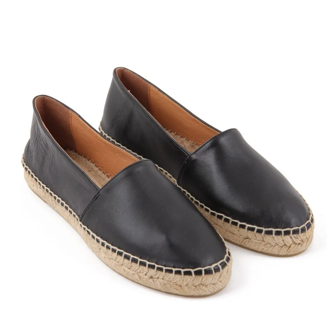LUNA SOFT BLACK NAHKAESPADRILLOT