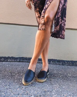 LUNA SOFT BLACK NAHKAESPADRILLOT