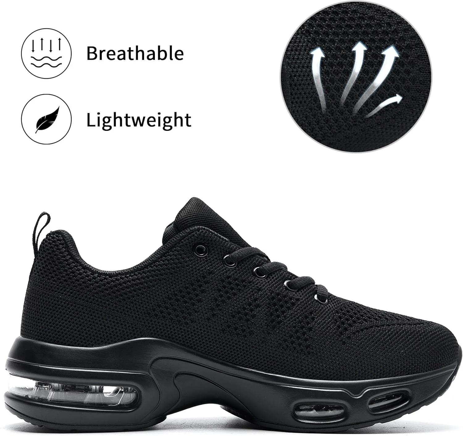 MAFEKE Womens Air Running Shoes Tennis Walking Sneakers Athletic Sport Shoes Lightweight Slip On Footwear for Gym Jogging Size 5.5-11