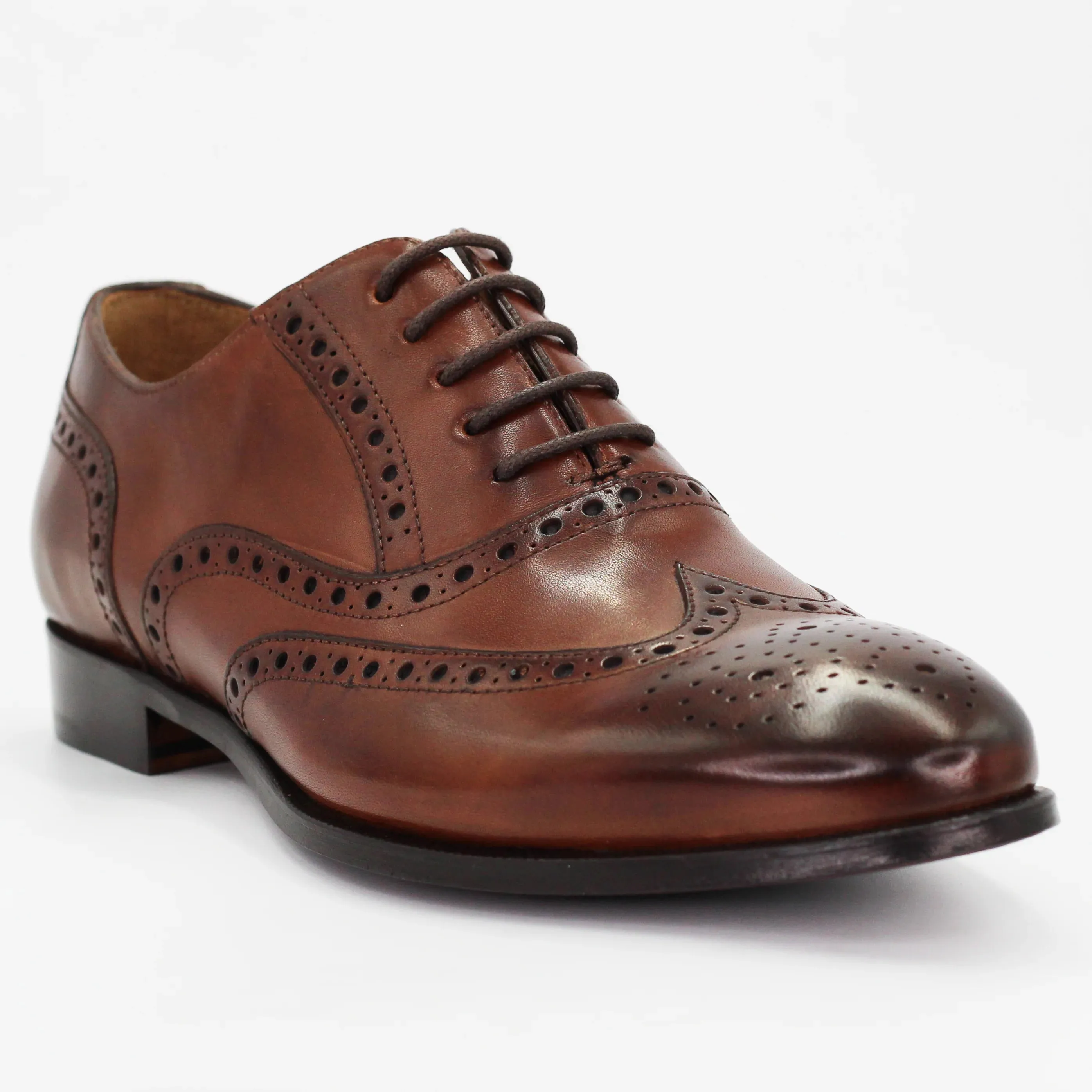 Men's Derby Brogue in Calf Leather Brandy (BRU11911)