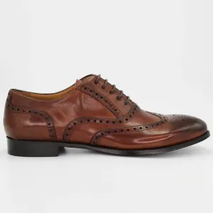 Men's Derby Brogue in Calf Leather Brandy (BRU11911)