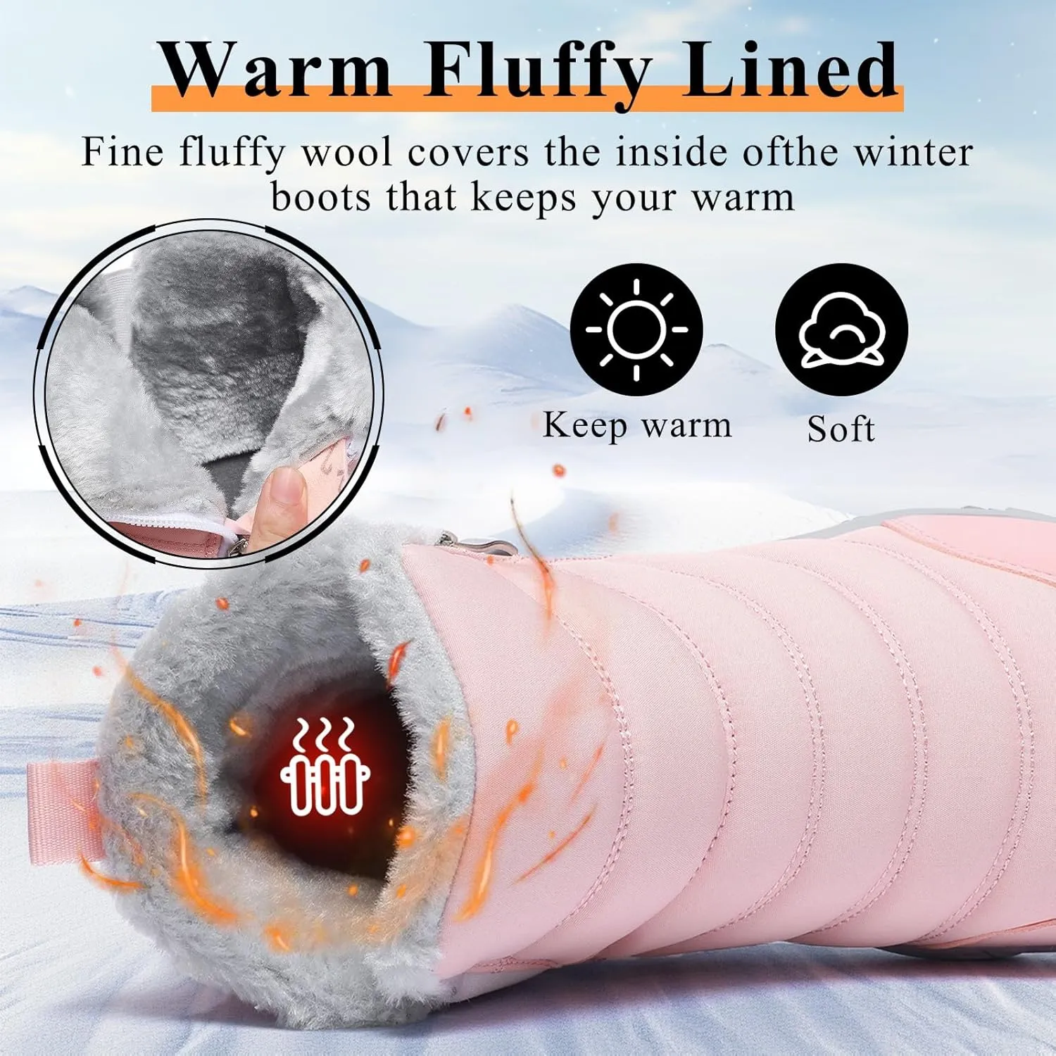 Mens Womens Winter Snow Boots Wide Toe Box Barefoot boot Fur Lined Minimalist Zero Drop Sole Walking Shoes