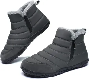 Mens Womens Winter Snow Boots Wide Toe Box Barefoot boot Fur Lined Minimalist Zero Drop Sole Walking Shoes
