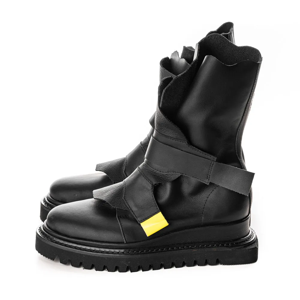 My Way black leather booties