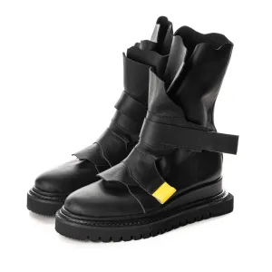 My Way black leather booties