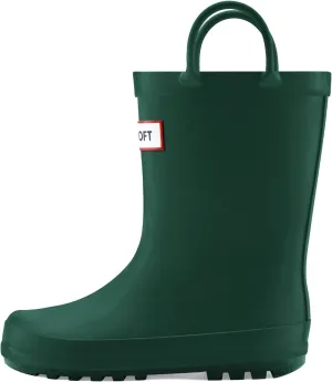 mysoft Kids Rain Boots for Girls Boys Toddler Waterproof Rubber Cute Printed with Easy-On Handles