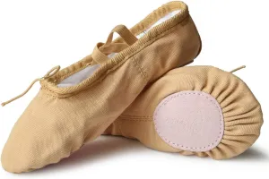 Nexete Ballet Shoes Slippers Classic Canvas Split-Sole Dance Slippers for Toddler Kid Girl Boy Women