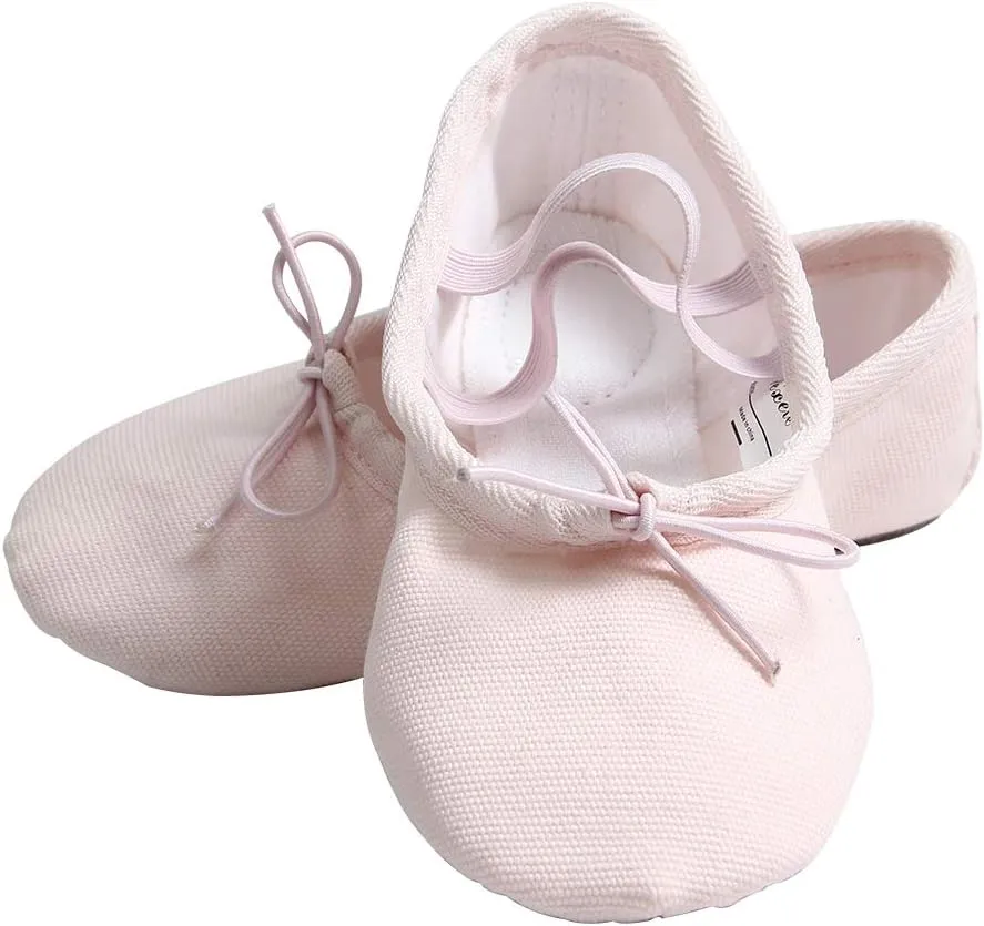 Nexete Ballet Shoes Slippers Classic Canvas Split-Sole Dance Slippers for Toddler Kid Girl Boy Women