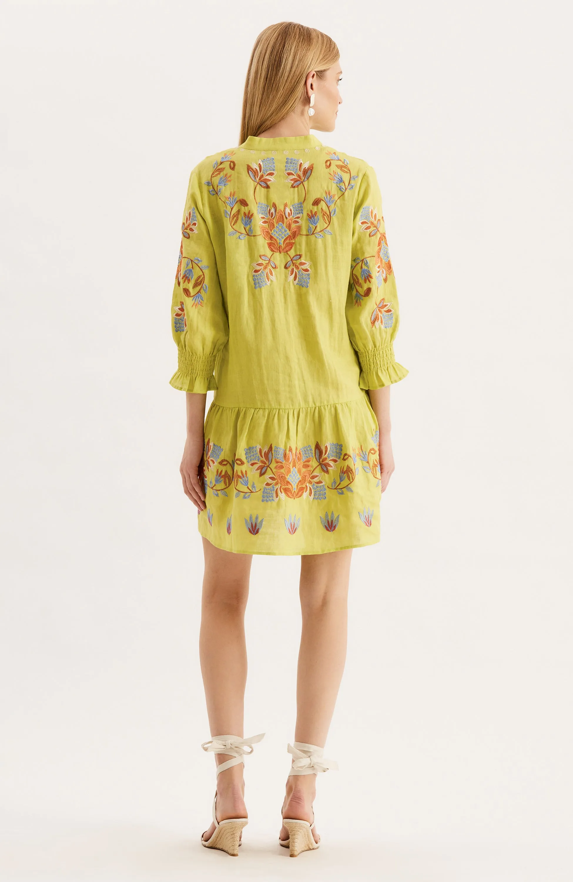 Niki Linen Dress - Wild Lime