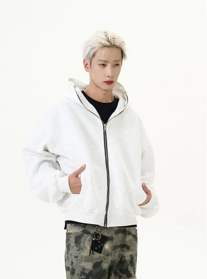 Oversized Zip-Up Zip-Through Hoodie Jacket