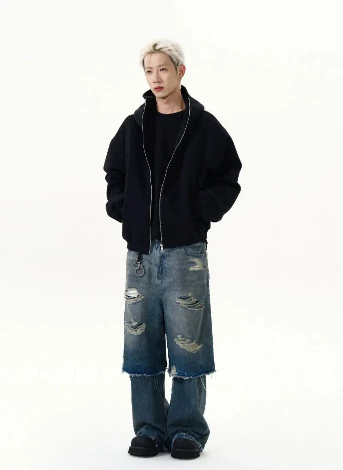 Oversized Zip-Up Zip-Through Hoodie Jacket