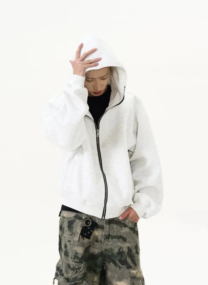 Oversized Zip-Up Zip-Through Hoodie Jacket