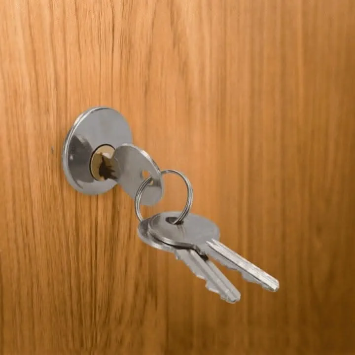 Polished Brass Rim Night Latch Door Lock with 3 Keys