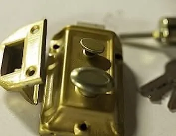 Polished Brass Rim Night Latch Door Lock with 3 Keys