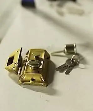 Polished Brass Rim Night Latch Door Lock with 3 Keys