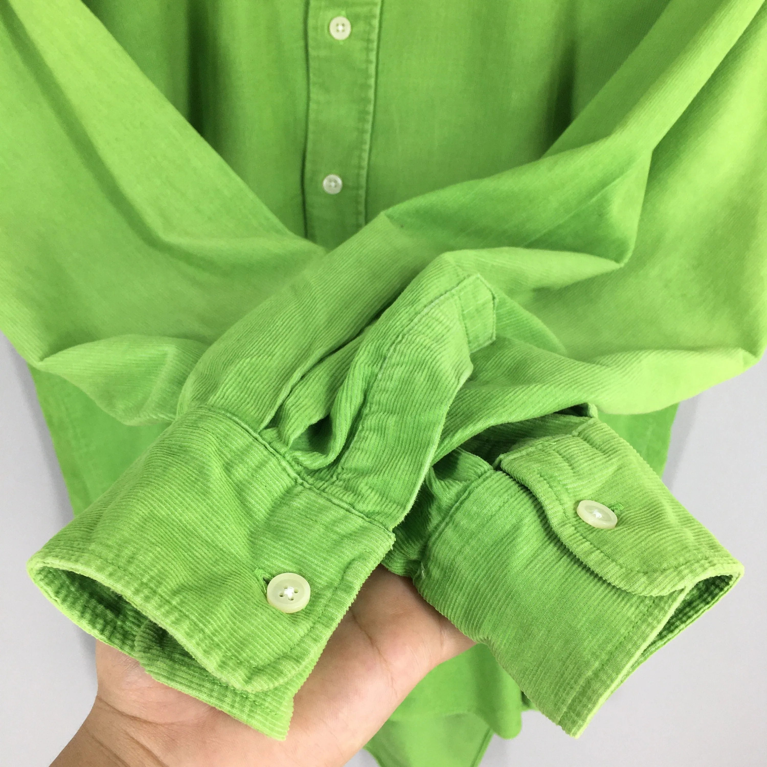 Polo Ralph Lauren Neon Green Corduroy Oxfords Large
