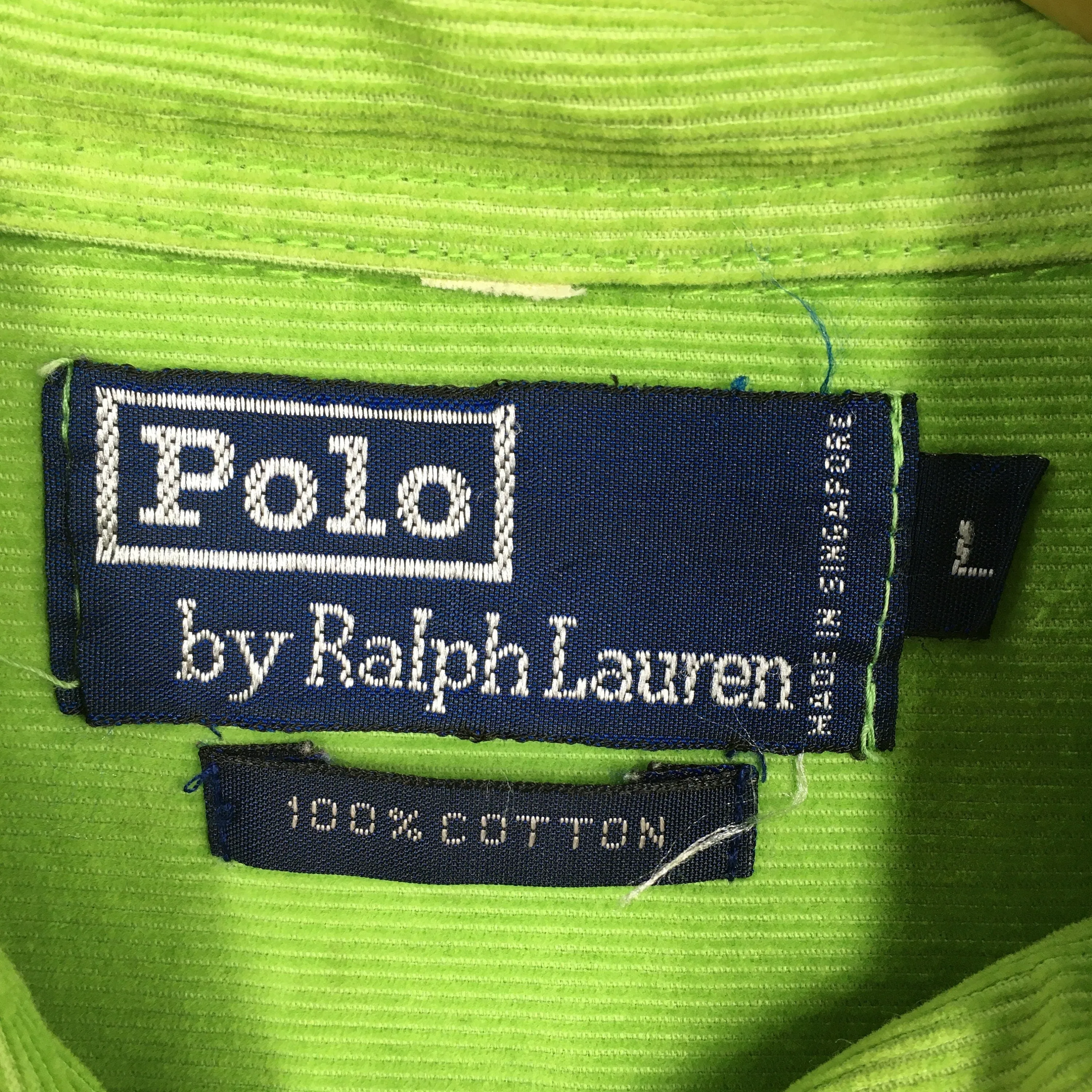 Polo Ralph Lauren Neon Green Corduroy Oxfords Large