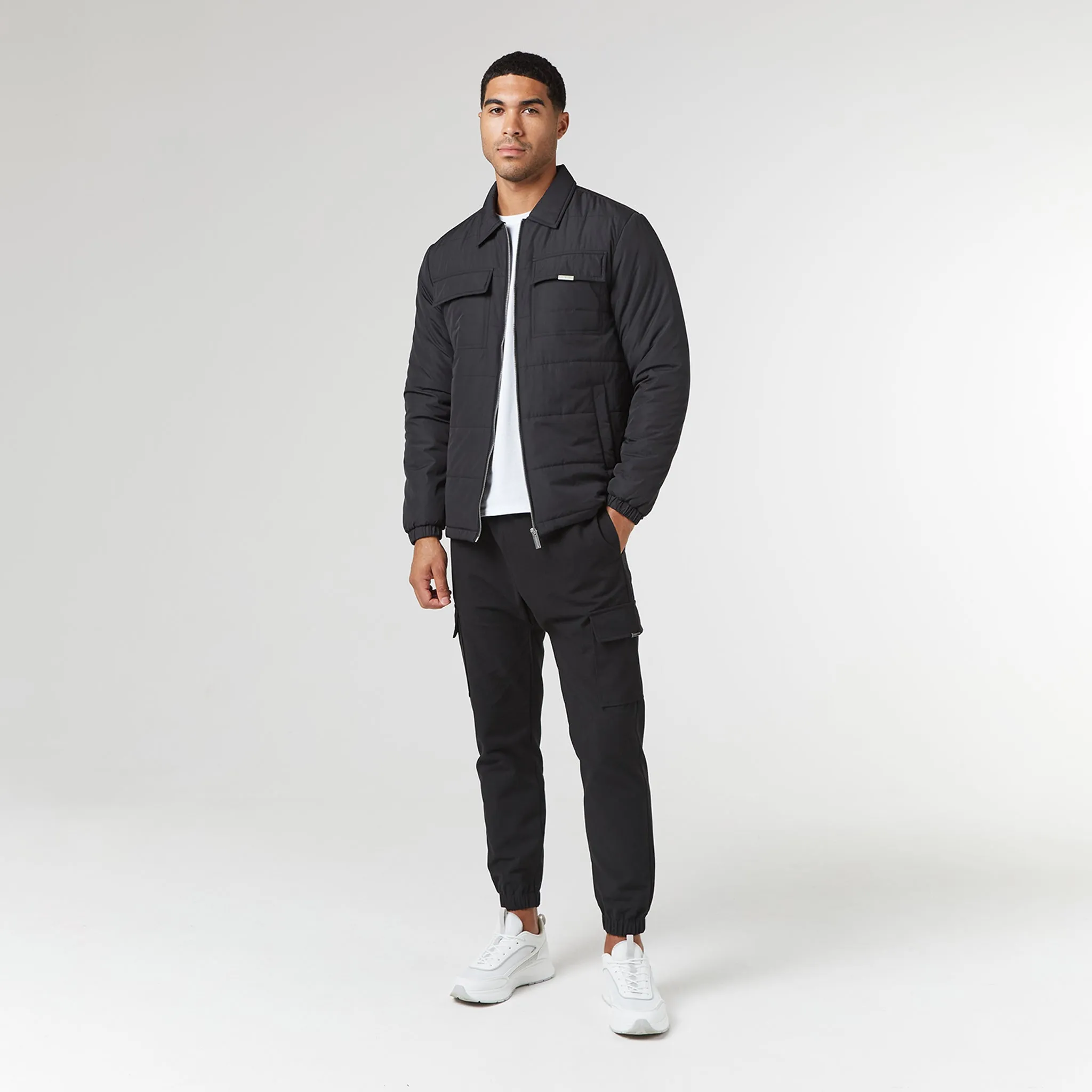 Quilted Overshirt Jacket | Black