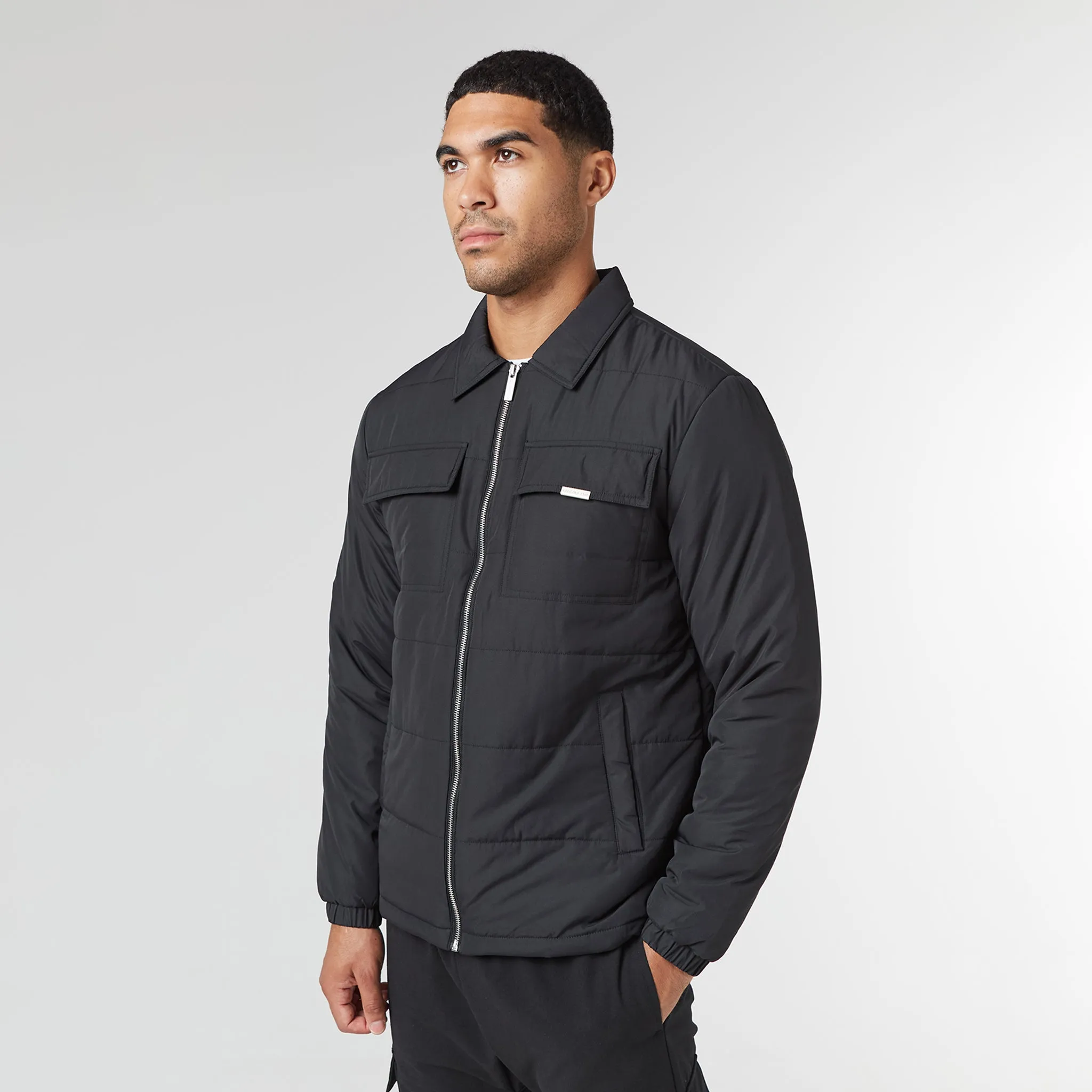 Quilted Overshirt Jacket | Black