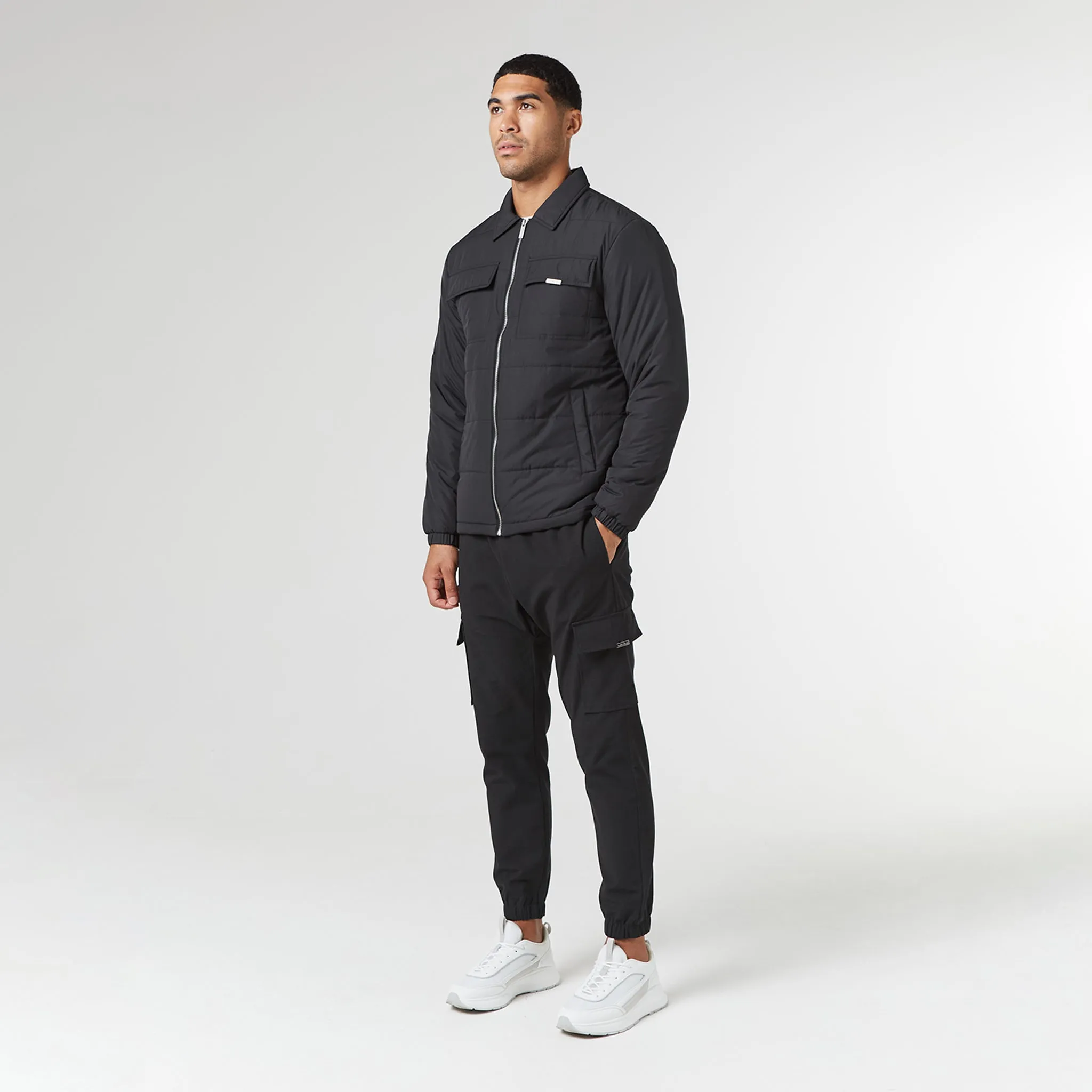 Quilted Overshirt Jacket | Black