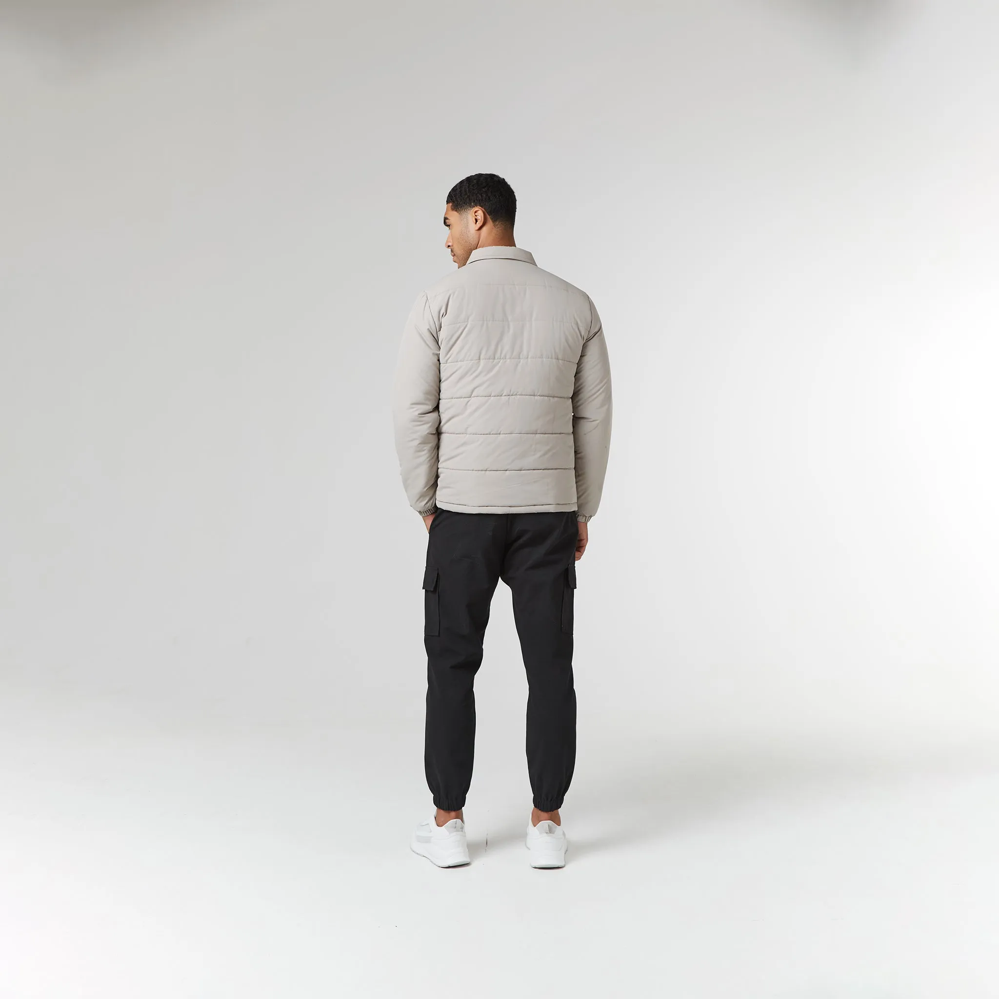 Quilted Overshirt Jacket | Stone