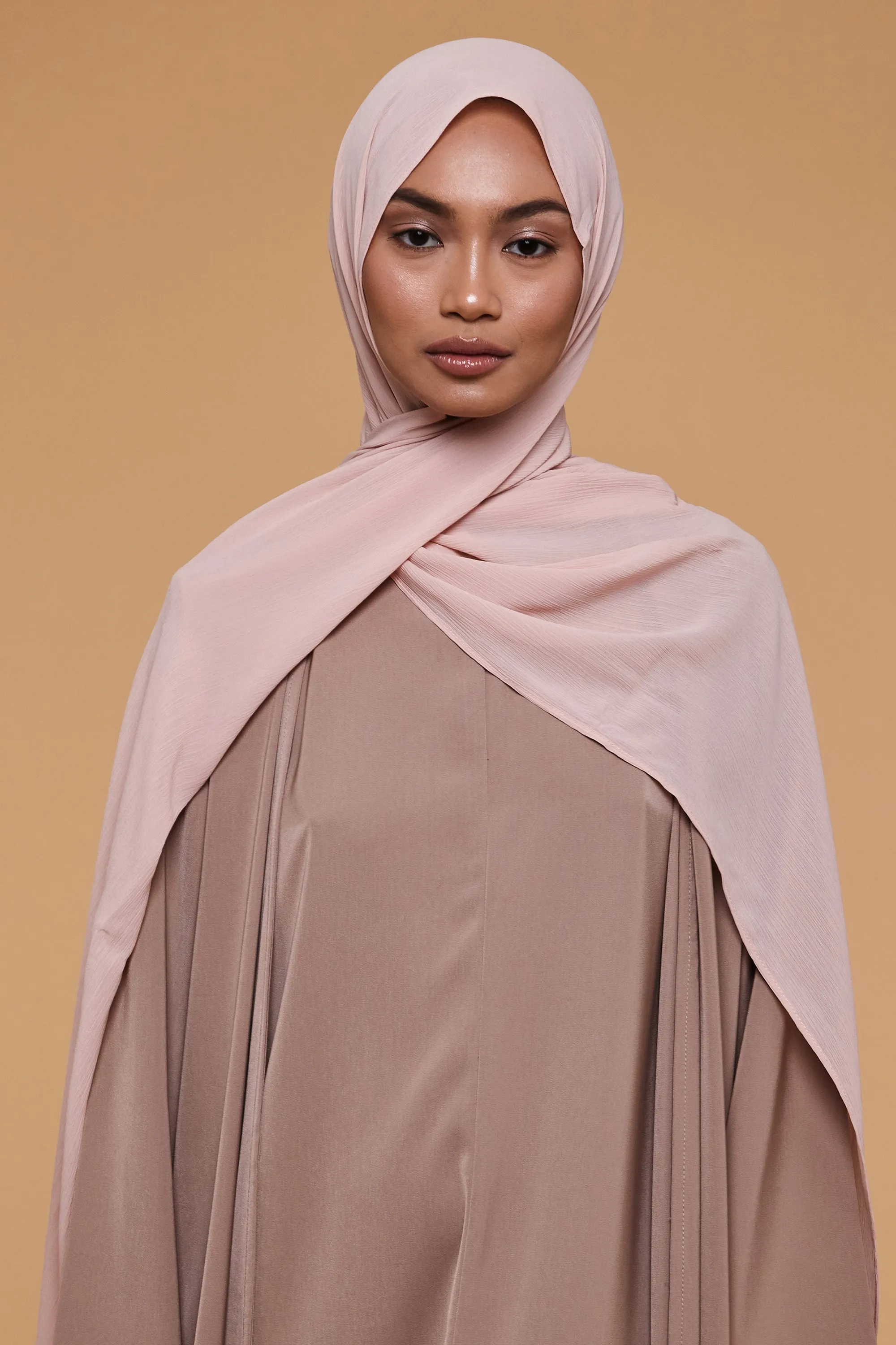 Rose Smoke Crinkle Soft Crepe Hijab
