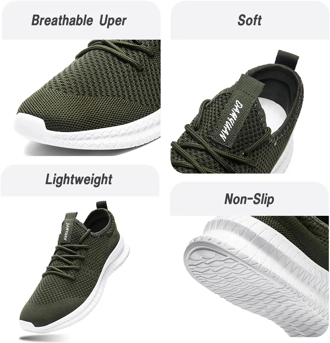 Running Shoes for Men Casual Slip On Tennis Walking Gym Workout Shoes Lightweight Breathable Non Slip Hiking Sport Athletic Fashion Sneakers