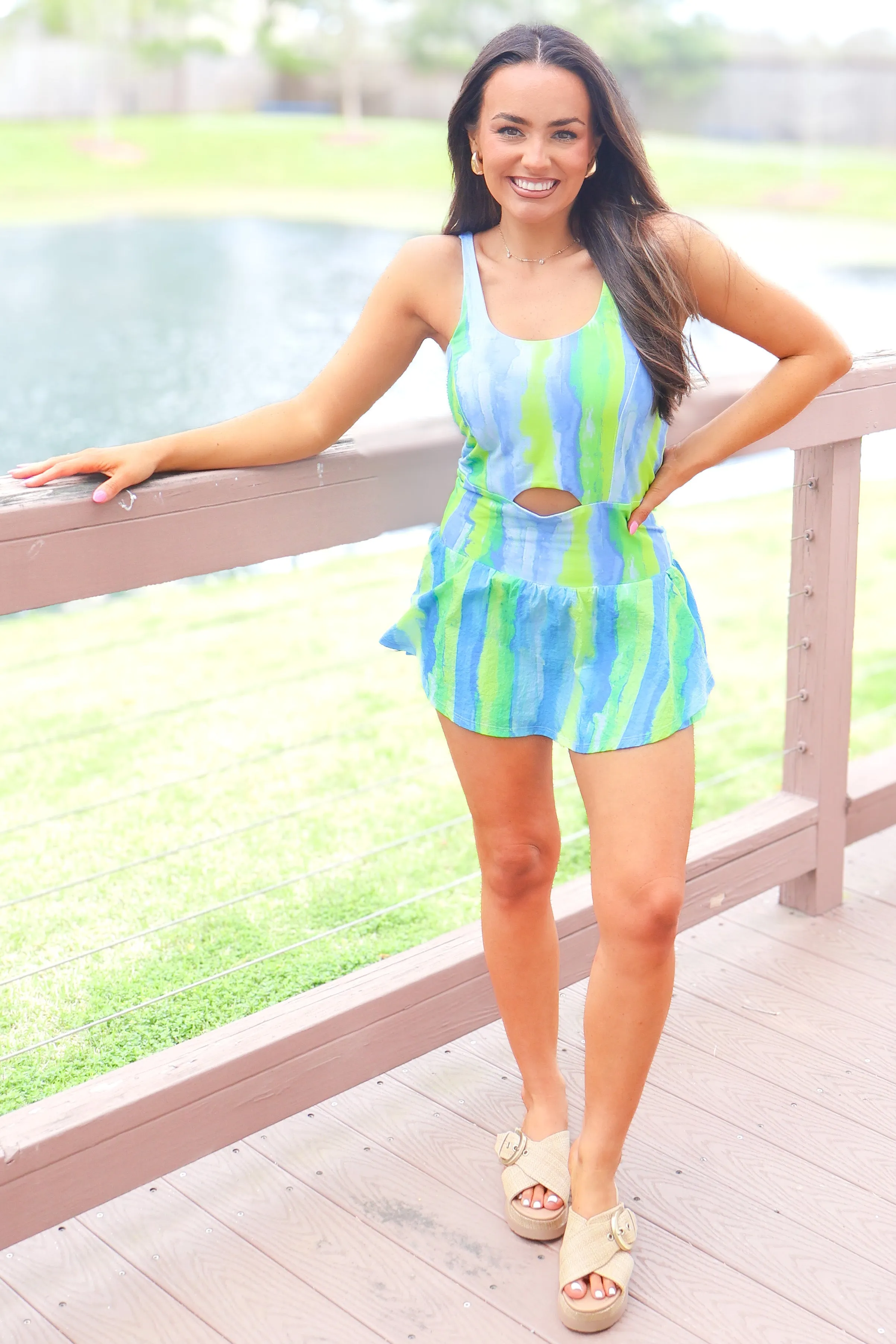 Stay Consistent Watercolor Athletic Romper