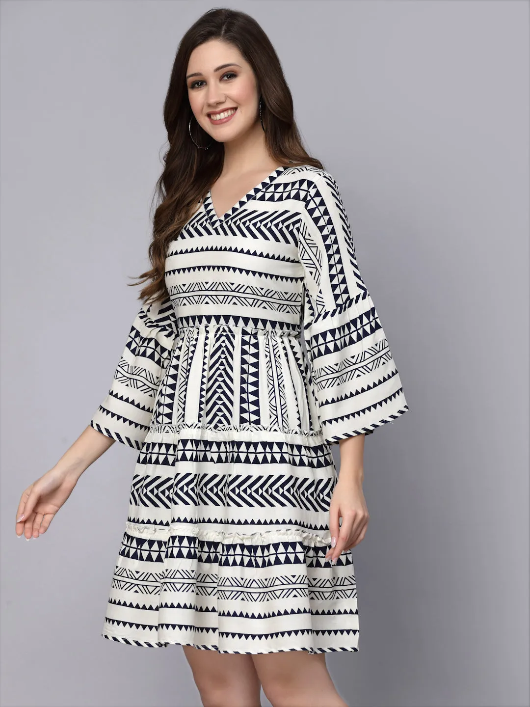 Stylum Women's Printed Rayon Tiered dress (DRSHANNAH)