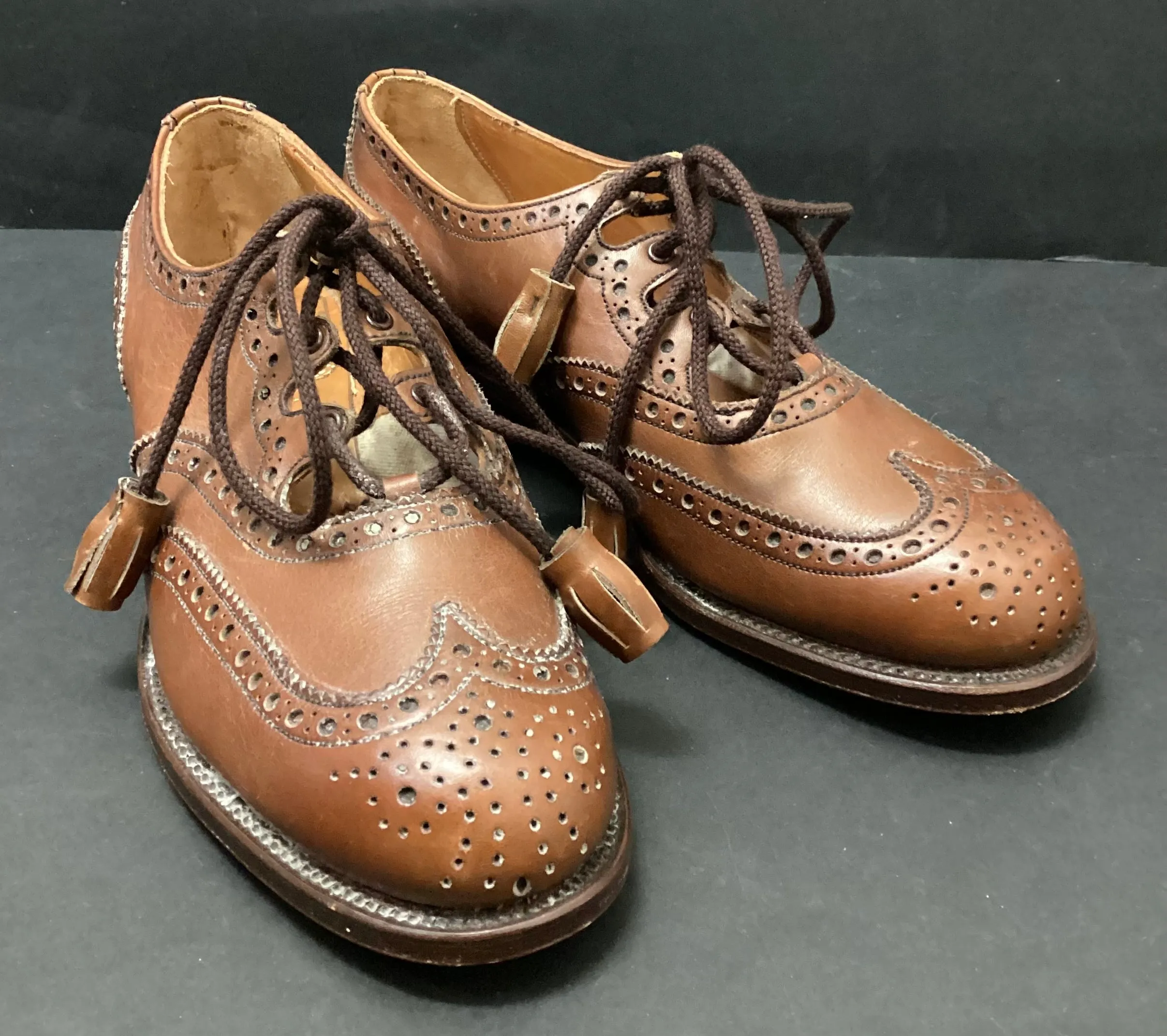 Swan Crockett & Jones Tan Leather Brouge Shoes size 3
