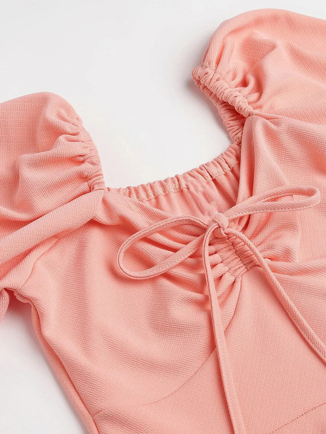 Sweet Looking Puff Sleeve Mini Dress